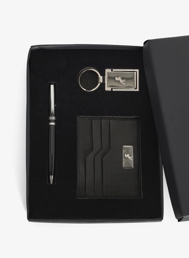 Robert Wood  Genuine Leather Card Holder & Key Ring & Pen Gift Set for Men | Best Price UAE